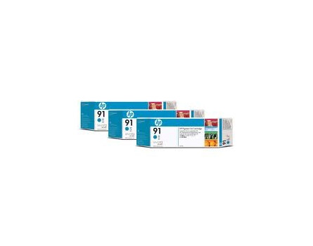 Cartridge Multi pack HP 91, C9483A - originální (3ks, Azúrová)