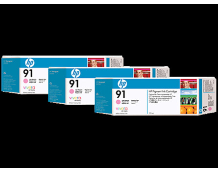 Cartridge Multi Pack HP 91, C9487A - originálne (3ks, Svetlo purpurová)