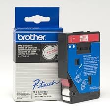 E-shop Páska Brother TC-202 - originálne (Červený tlač / biely podklad)